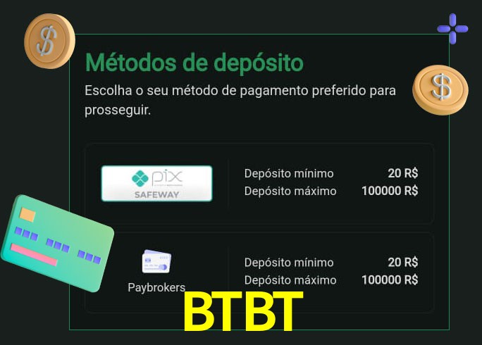 O cassino BTBT oferece uma grande variedade de métodos de pagamento